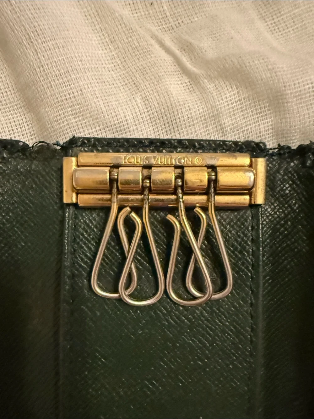 Louis Vuitton Green Tiaga Key & Card Holder
